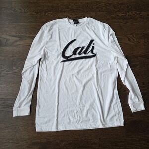 Cali White Long Sleeve Men's T-Shirt Sz.L